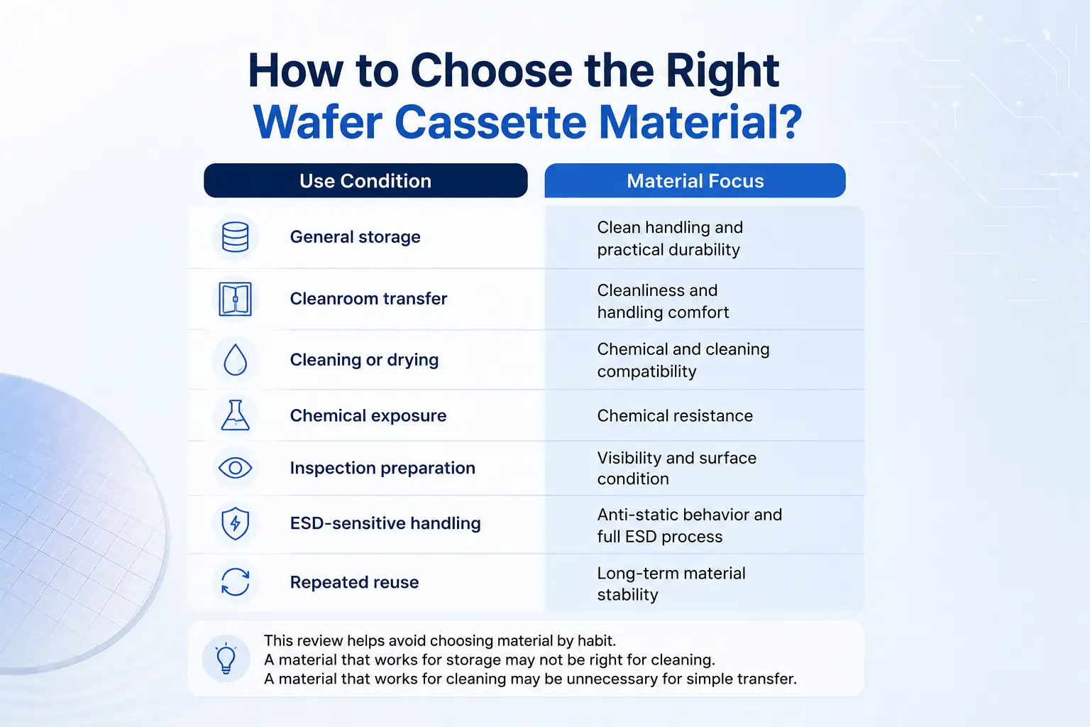 How to Choose the Right Wafer Cassette Material?