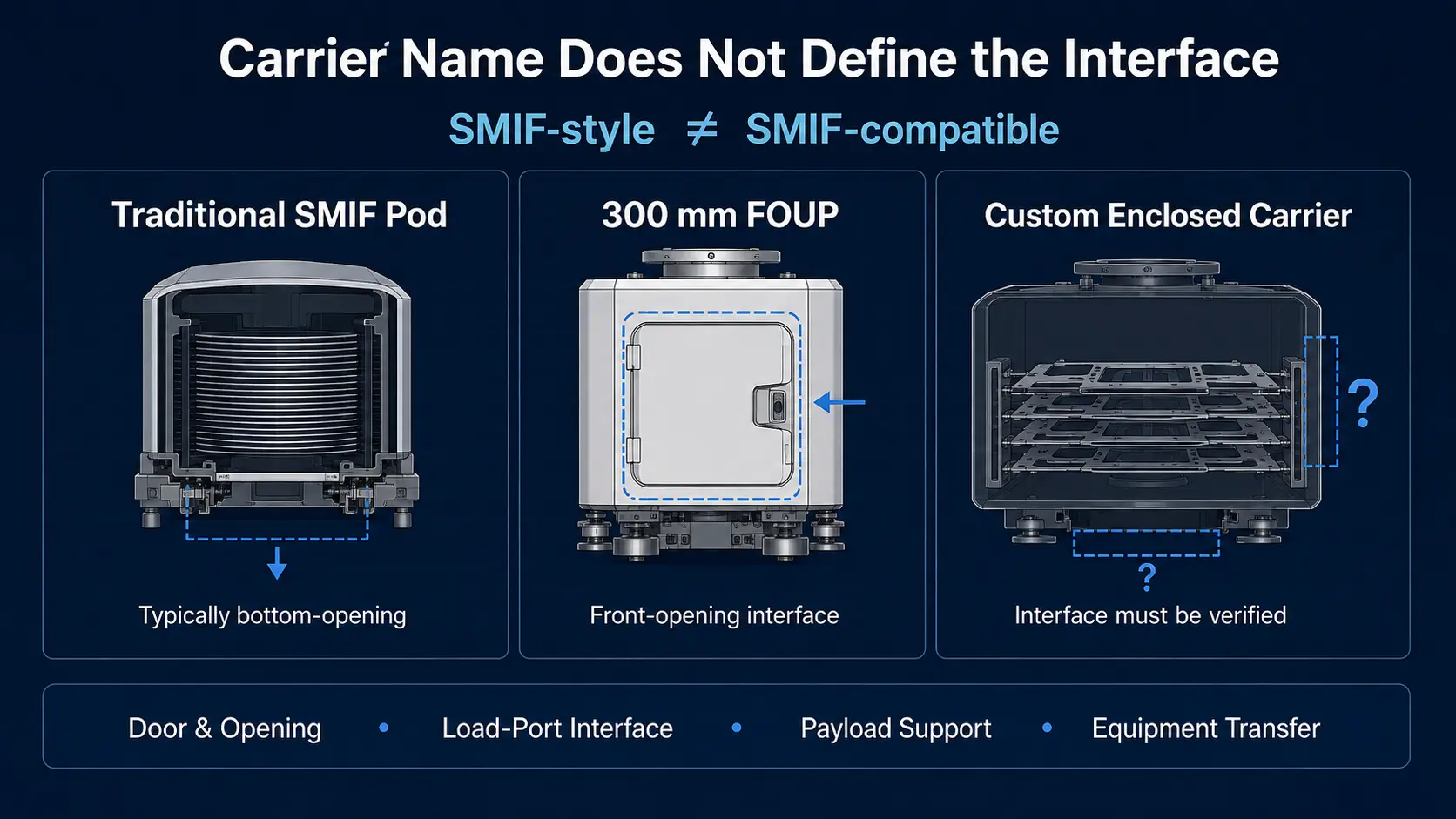 SMIF Pod, FOUP-Style Carrier, or Custom Enclosed Carrier
