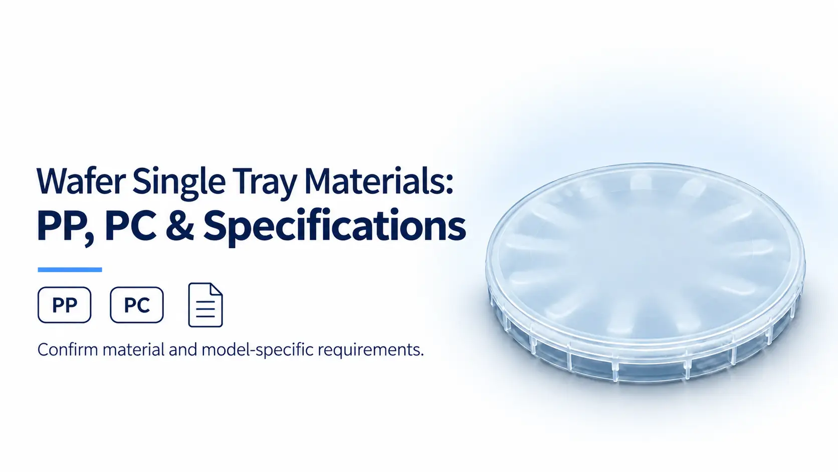 Wafer Single Tray Materials PP, PC & Specifications